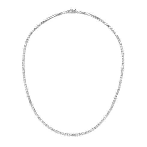 7.00ct Lab Diamond Tennis Necklace 3/4 Set in 9K White Gold G/VS